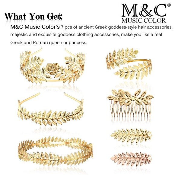 Greek Goddess Headband Gold Leaf Crown Bridal Hair Accessory Romantic Costume main image 3